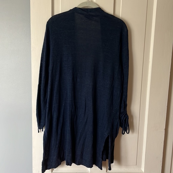 JJill Love Linen open front Navy Cardigan - Picture 2 of 6